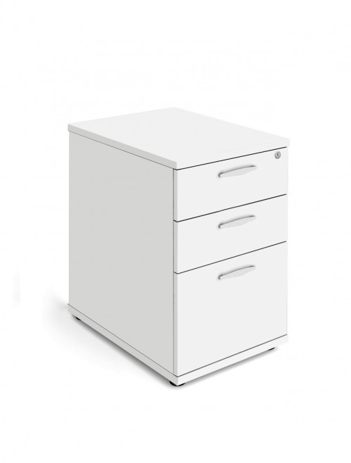 White Desk High Pedestal 600mm Deep Aspire ET/PED/600/WH