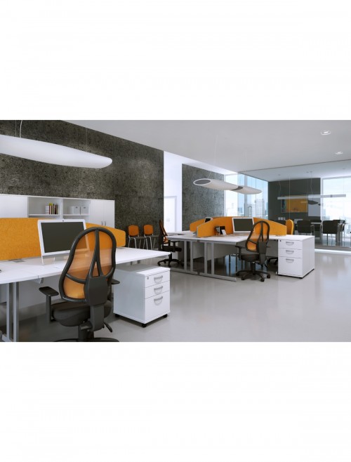 White Desk High Pedestal 600mm Deep Aspire ET/PED/600/WH - enlarged view