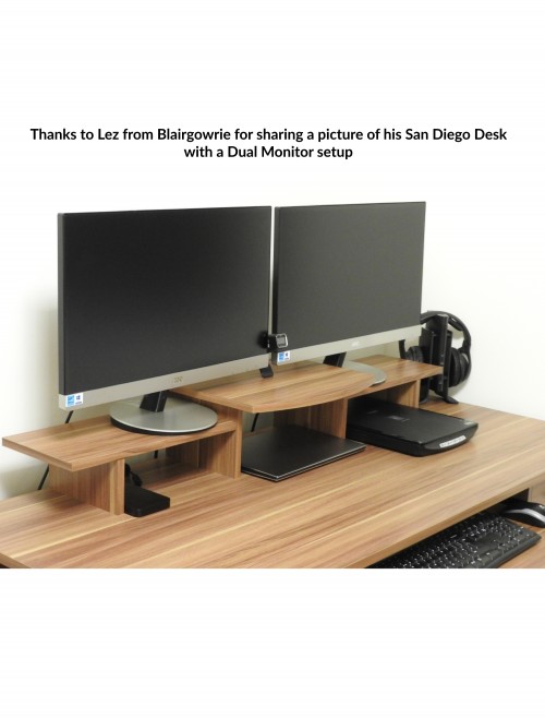 Alphason San Diego Computer Desk AW12004WAL Walnut - enlarged view