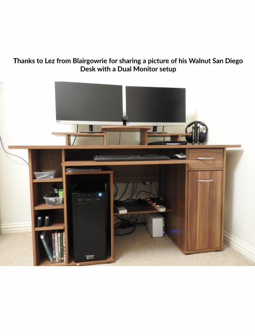 Alphason San Diego Computer Desk AW12004WHI White - enlarged view