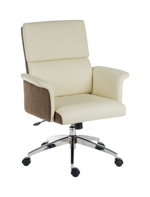 Office Chairs Cream Elegance Medium Back Executive Office Chair 6951CRE by Teknik