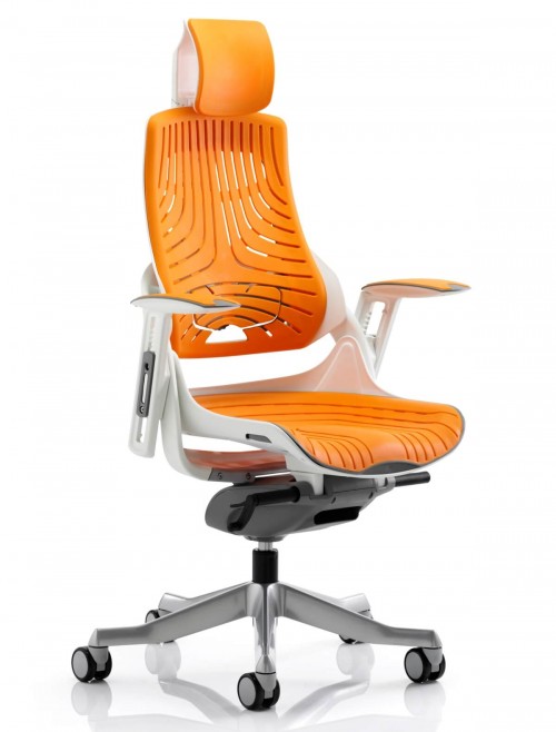 Zure Orange Executive Elastomer Office Chair with Headrest KC0165 - enlarged view