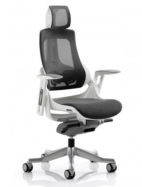 Zure Charcoal Executive Mesh Office Chair with Headrest KC0162 - enlarged view