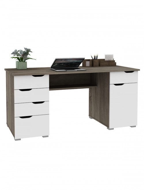 Home Office Desks Alphason Kentucky Dark Oak Desk AW1374DO - enlarged view