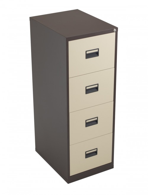 Talos Metal Filing Cabinet 4 Drawer Coffee Cream TCS4FC-CC by TC Office
