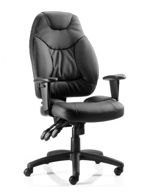 Office Chair Black Galaxy Bonded Leather Operators Chair OP000068 - enlarged view