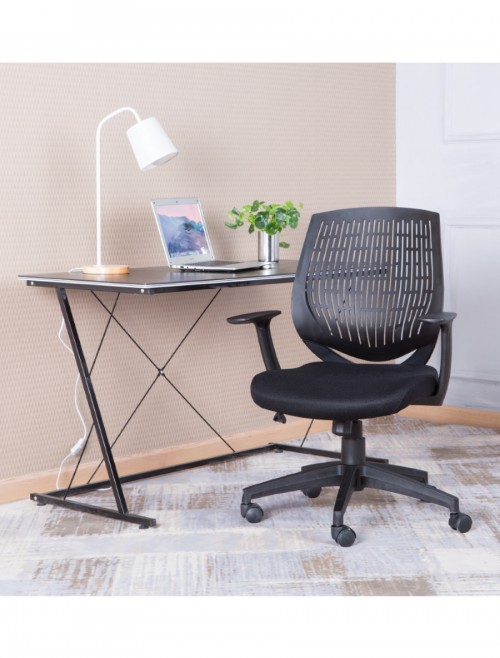 Office Chair Black Malibu Computer Chair AOC5460BLK by Alphason