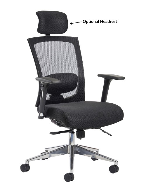 Mesh Office Chair Black Gemini Task Operators Chair GEM301K2 by Dams - enlarged view