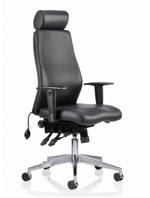 Office Chairs Onyx 24 Hour Bonded Leather Office Chair with Headrest OP000098 by Dynamic - enlarged view
