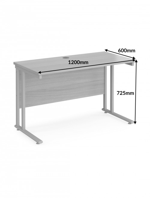 Walnut Office Desk Maestro 25 Narrow Desk Cantilever 1200mm x 600mm