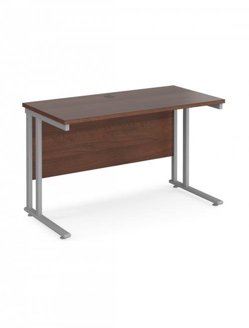 Walnut Office Desk Maestro 25 Narrow Desk Cantilever 1200mm x 600mm - enlarged view