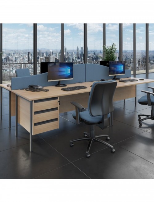White Office Desk Contract 25 Straight Desk H-Frame 1200mm x 800mm - enlarged view