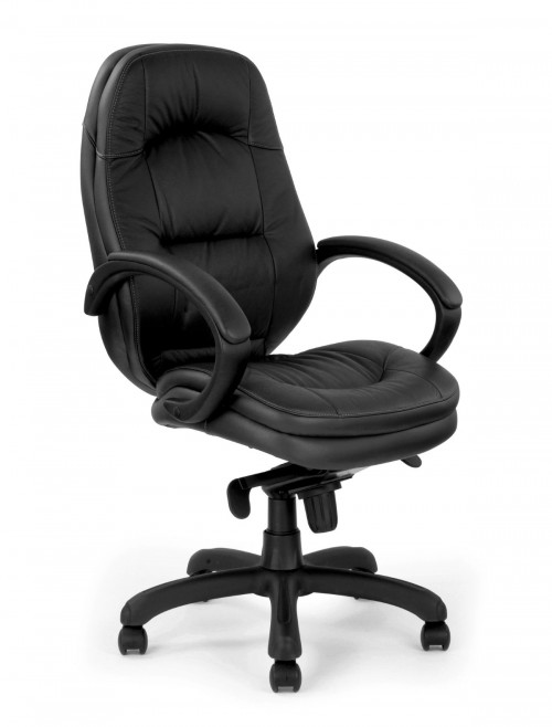 Office Chair Black Leather Brighton Executive Chair 605KTAG/LBK by Eliza Tinsley - enlarged view