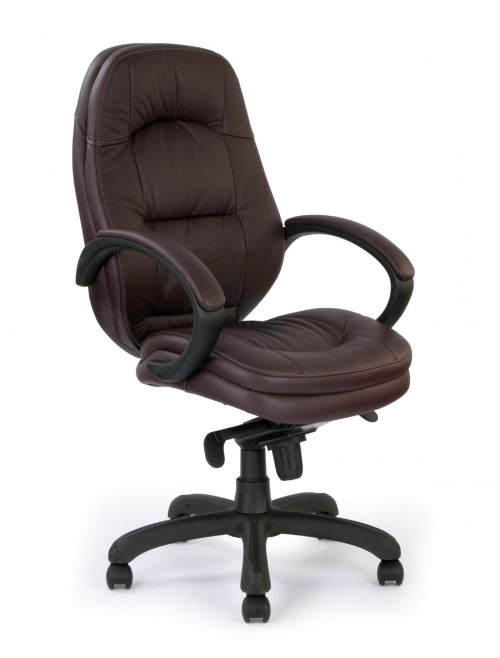 Office Chair Burgundy Leather Brighton Exec Chair DPA605KTAG/LBY 121