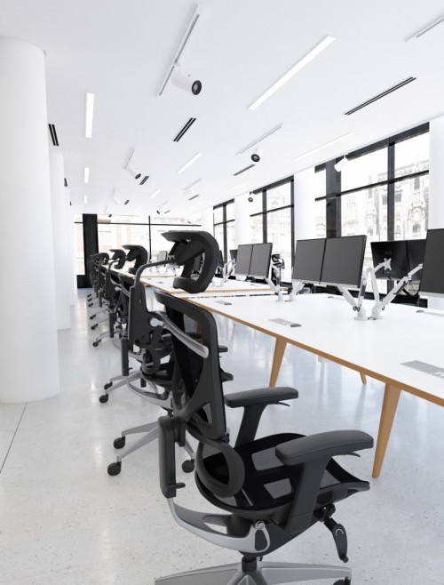 Mesh Office Chair Black Ergo Click Plus 24hr Chair with Headrest PO000063 by Dynamic - enlarged view