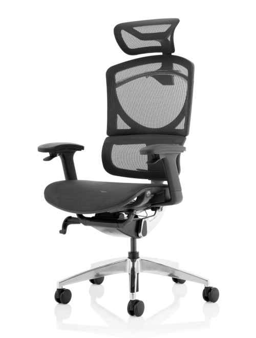 Mesh Office Chair Black Ergo Click Plus 24hr Chair with Headrest PO000063 by Dynamic - enlarged view