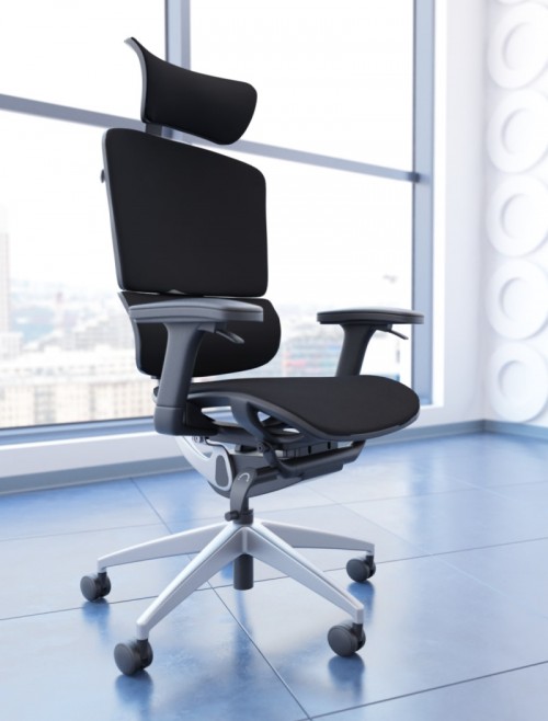 FabriMesh Office Chair Black Ergo Click Plus 24hr Chair with Headrest PO000062 by Dynamic