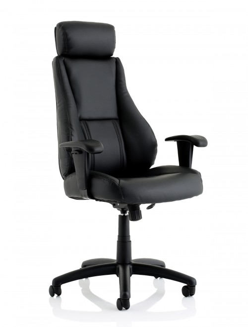 Office Chair Black Windsor Bonded Leather Executive Chair with Headrest EX000213 by Dynamic