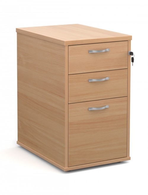 Desk High Pedestal Beech 3 Drawer Storage Pedestal 600mm Deep R25DH6B by Dams