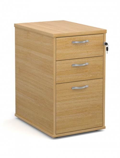 Desk High Pedestal Oak 3 Drawer Storage Pedestal 600mm Deep R25DH6O by Dams