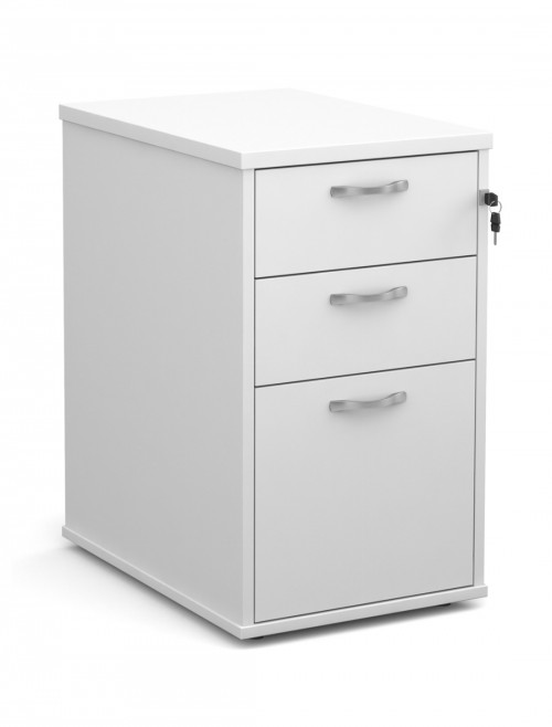 Desk High Pedestal White 3 Drawer Storage Pedestal 600mm Deep R25DH6WH by Dams