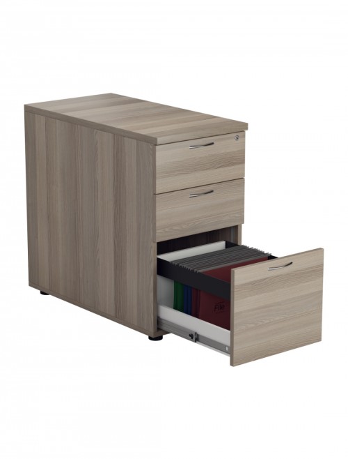 Office Storage Grey Oak 3 Drawer Desk High Pedestal TESDHP3/800GO by TC - enlarged view