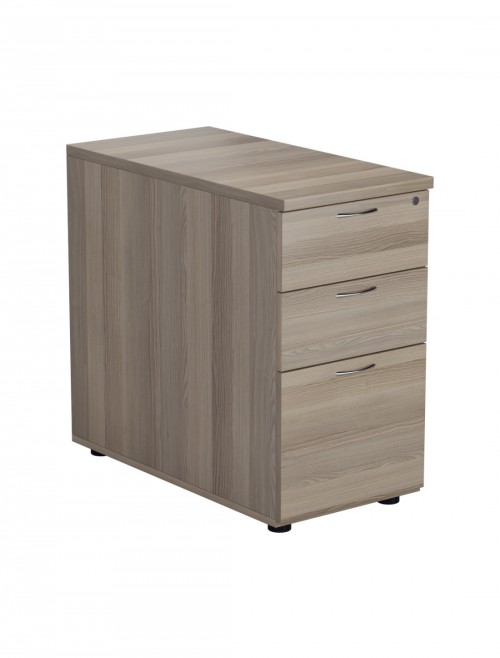 Office Storage Grey Oak 3 Drawer Desk High Pedestal TESDHP3/800GO by TC