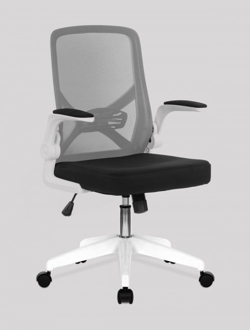 Mesh Office Chair Grey Oyster Folding Back Computer Chair BCM/K523/WH-GY by Eliza Tinsley - Nautilus - enlarged view
