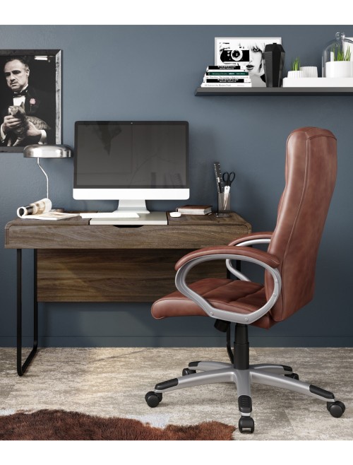 Office Chair Brown Hampton Bonded Leather Office Chair AOC6241BRO by Alphason