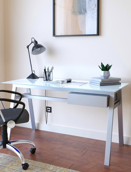 Home Office Desk White Richmond Computer Desk AW21928WHT by Alphason - enlarged view