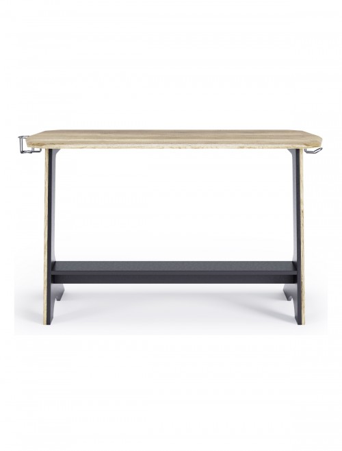Home Office Desk Oak and Black Jersey Computer Desk AW3622 by Alphason - enlarged view