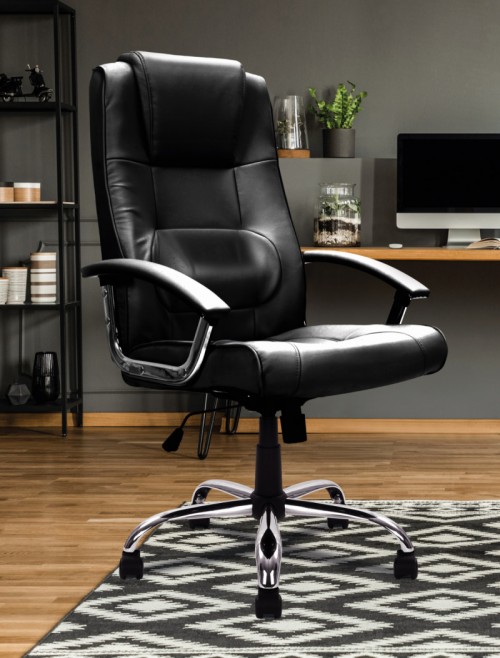 Office Chair Black Leather Westminster Executive Chair DPA2008ATG/LBK by Eliza Tinsley - enlarged view