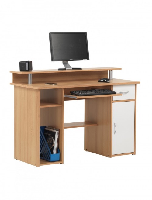 Home Office Desk Beech Albany Computer Desk AW12362-BC by Alphason - enlarged view