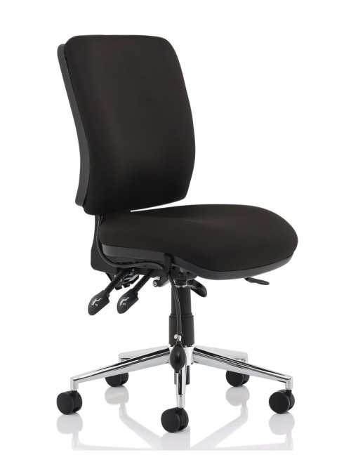 Office Chairs Black Chiro Medium Back Fabric Operator Chair OP000247 by Dynamic - enlarged view