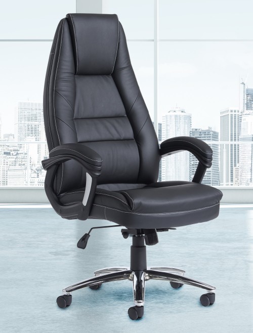 Office Chairs - Dams Noble Black Faux Leather Managers Chair NBO300T1 - enlarged view