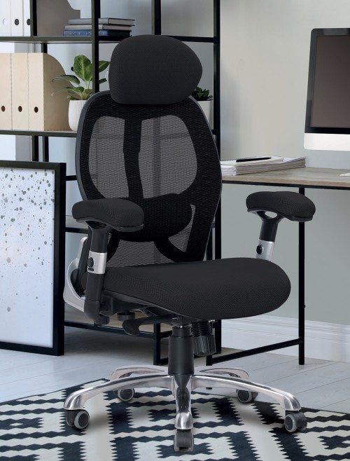 Ergo 24 Hour Chair Luxury Executive Mesh Office Chair Black DPA/ERGO/KTAG/M - enlarged view