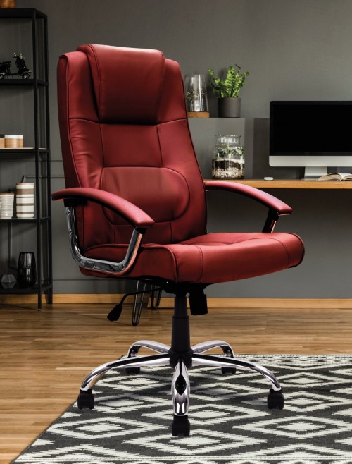 Office Chair Burgundy Leather Westminster Executive Chair DPA2008ATG/LBY by Eliza Tinsley - enlarged view