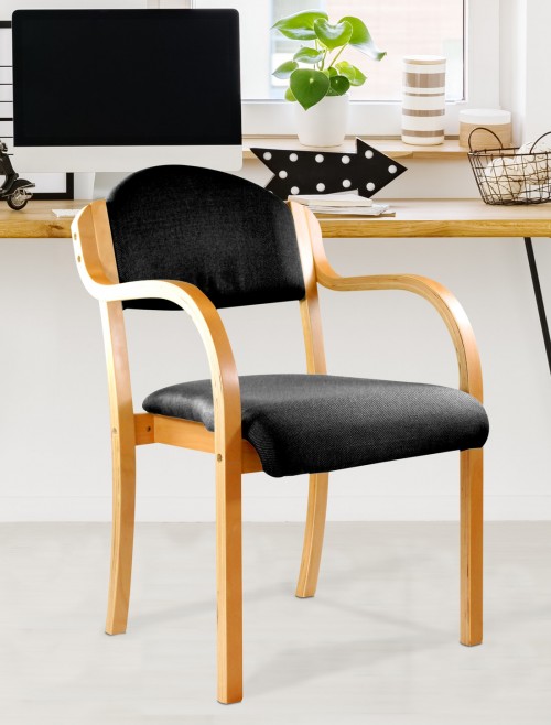 Reception Seating Black Tahara Stackable Armchair DPA2050/A/BE/BK by Nautilus Eliza Tinsley - enlarged view