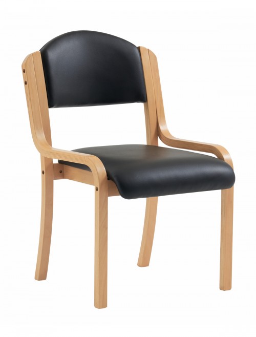 Reception Seating Black Vinyl Tahara Stackable Chair DPA2070/BE/BKV by Nautilus Eliza Tinsley - enlarged view
