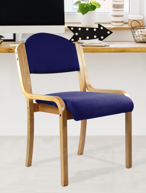 Reception Seating Blue Tahara Stackable Visitors Chair DPA2070/BE/BL by Nautilus Eliza Tinsley - enlarged view