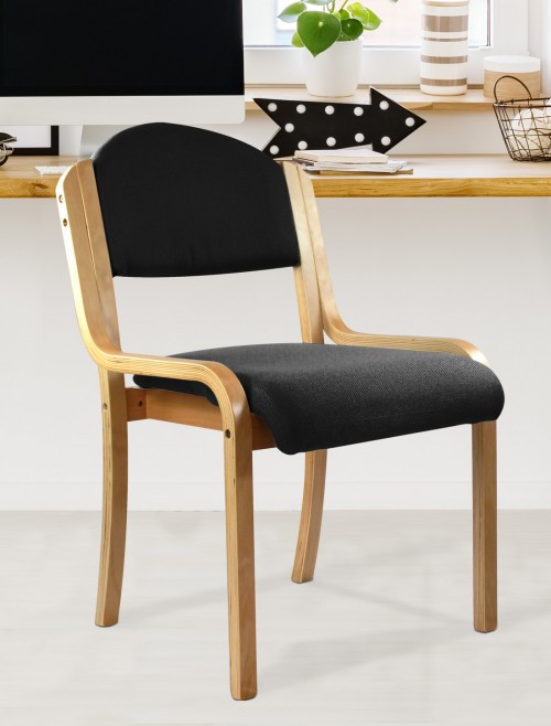 Reception Seating Black Tahara Stackable Visitors Chair DPA2070/BE/BK by Nautilus Eliza Tinsley - enlarged view