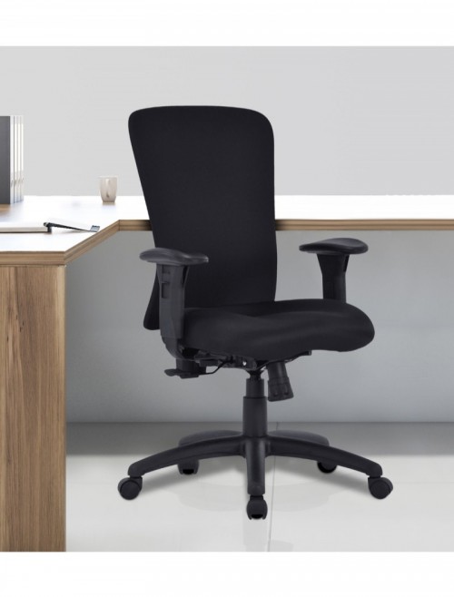 Black Office Chair Fortis Heavy Duty Bariatric Task Chair BCF/K360/BK by Eliza Tinsley - enlarged view
