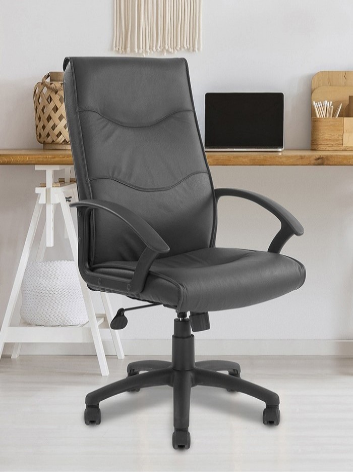 Office Chair Black Leather Swithland Exec Chair DPA2007ATG/LBK 121