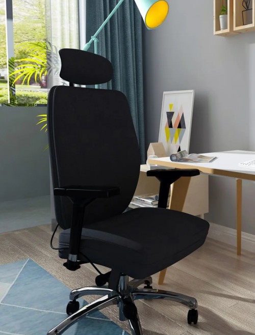 Fabric Office Chair Black Domino 24 Hour Executive Chair PO000066 by Dynamic