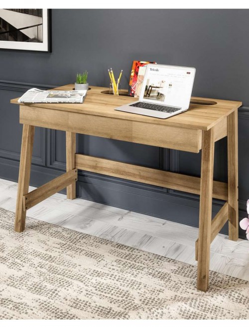 Home Office Desks Ithaca Desk Riviera Oak 7700003 by Teknik