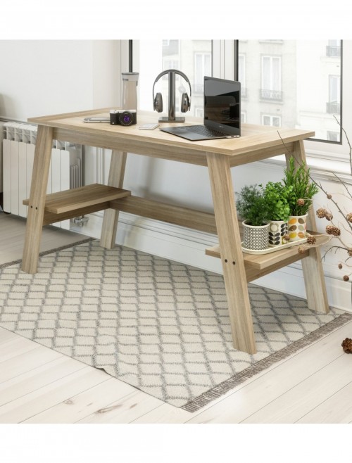 Home Office Desks Baylor Trestle Desk Sonoma Oak 7700004 by Teknik - enlarged view