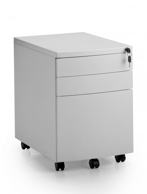 Office Storage 3 Drawer Steel Mobile Pedestal Silver I000727 by Dynamic - enlarged view