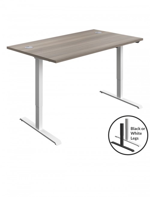 Standing Desk Grey Oak Height Adjustable Desk 1200mm Wide ECSM1280CPGO by TC Office