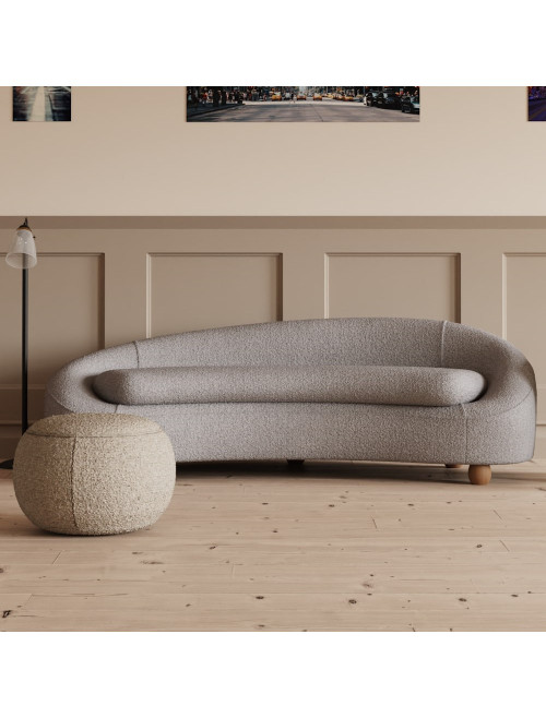 Reception Seating Mimi Grey Boucle Curved Sofa SF000004 by Dynamic - enlarged view