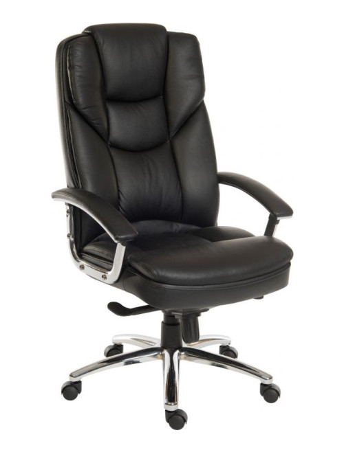 Office Chairs Skyline Italian Black Leather Faced Office Chair 9410386 by Teknik - enlarged view
